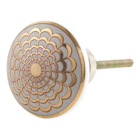 Golden Crown Pattern Ceramic Cabinet Knob